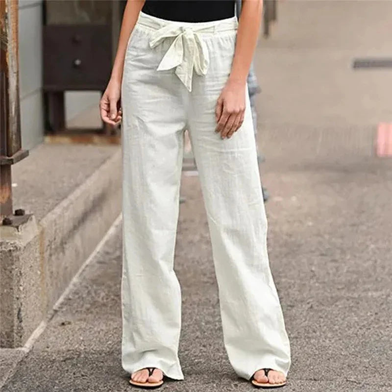 H&M linnen broek dames met bandplooien – Voor een nette look