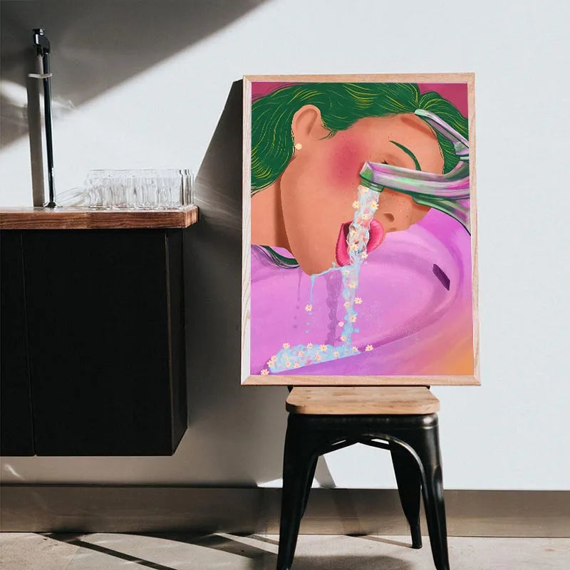 Poster met grafisch ontwerp in kleur