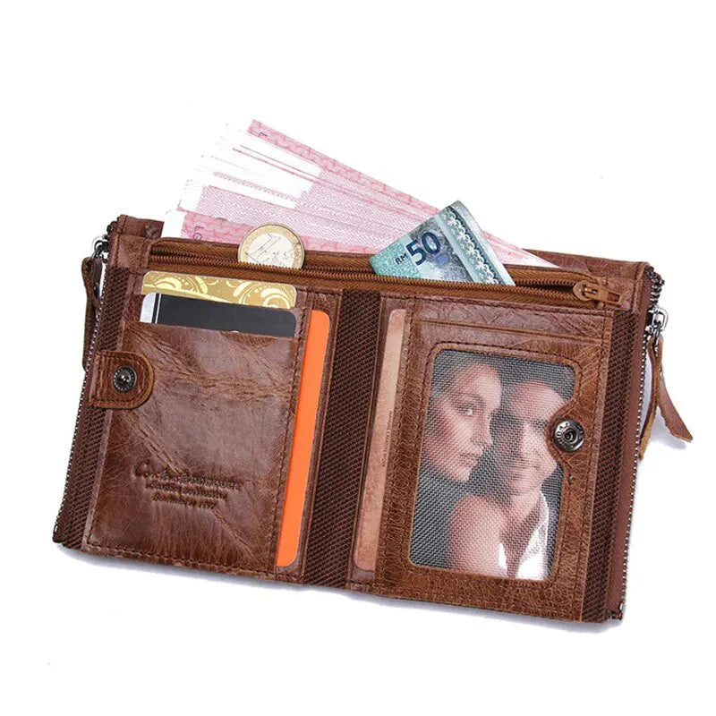 Luxe leren portemonnee heren klein formaat – Premium afwerking