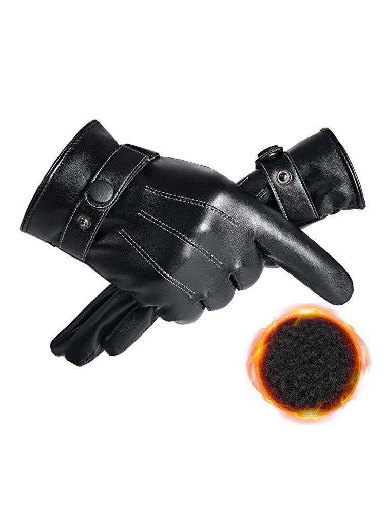 Motor handschoenen voor heren van leer