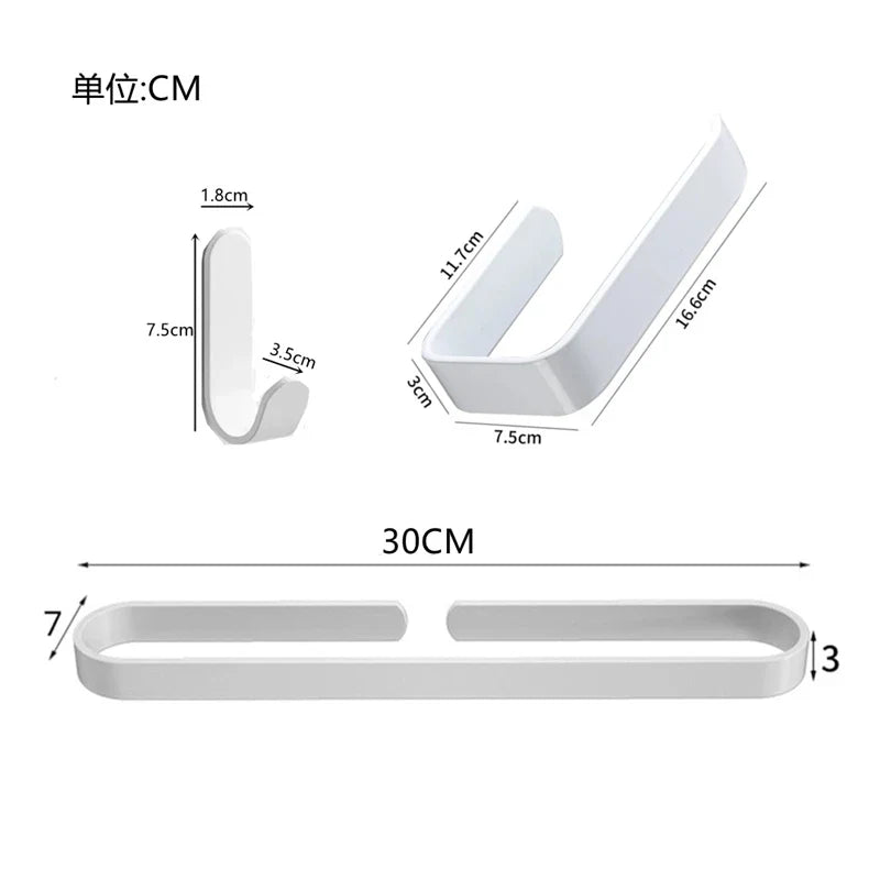 Wandgemonteerd handdoekrek met 3 stangen – Compact en functioneel