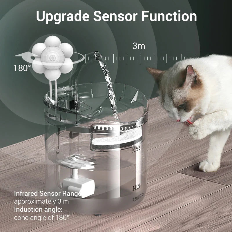 Design katten waterfontein met verlicht reservoir – Modern & helder