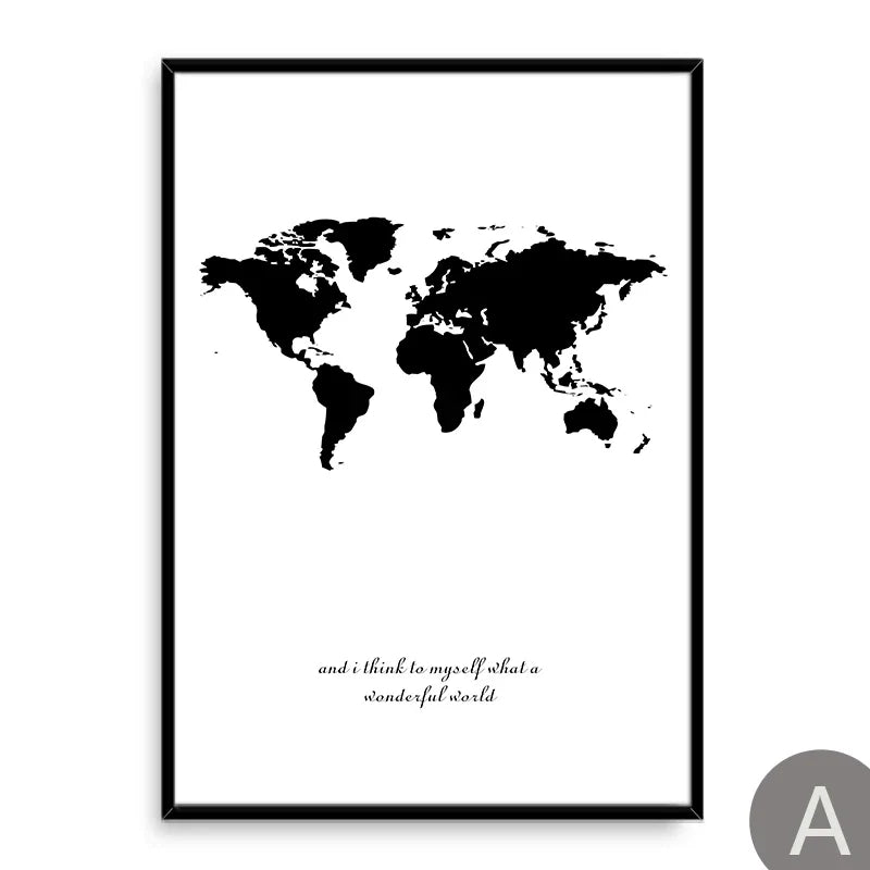 Wereldkaart met naamlabels per continent