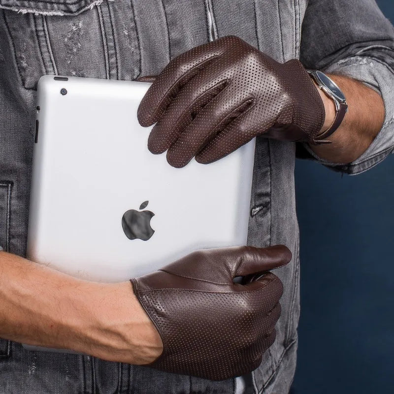 Luxe gevoerde handschoenen van leer voor heren