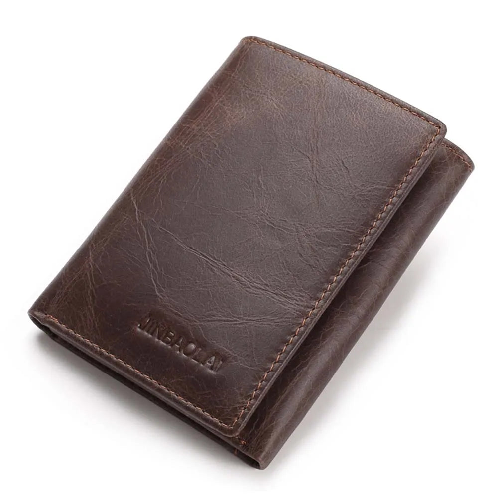 Luxe leren herenportemonnee met stiksels – Tijdloos design