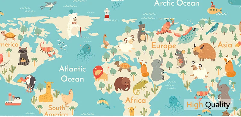 Wereldkaart op drie panelen – Voor een artistieke look