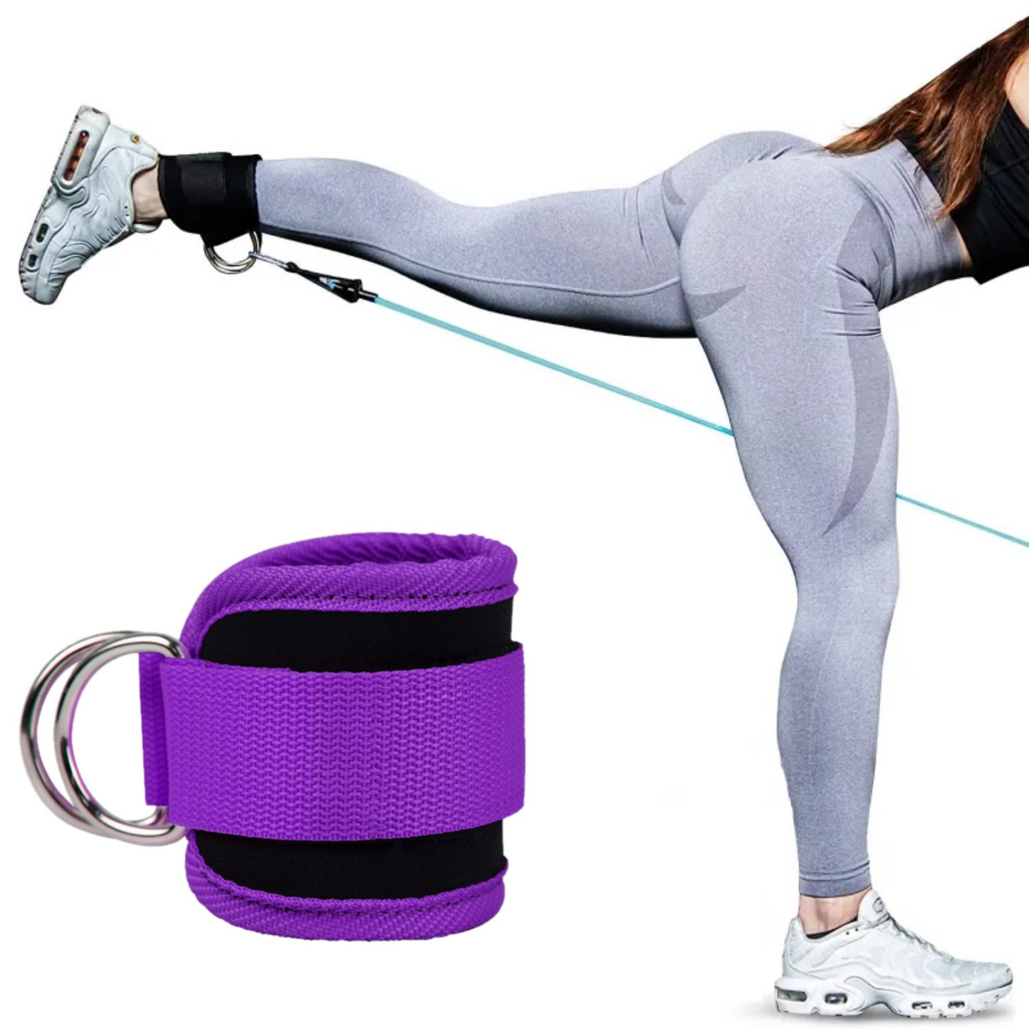 MOLOO-Ankle-Strap-Paars-Fitness-Enkel-strap-Enkelband-Kickbacks-Ankle-Cuff-Strap