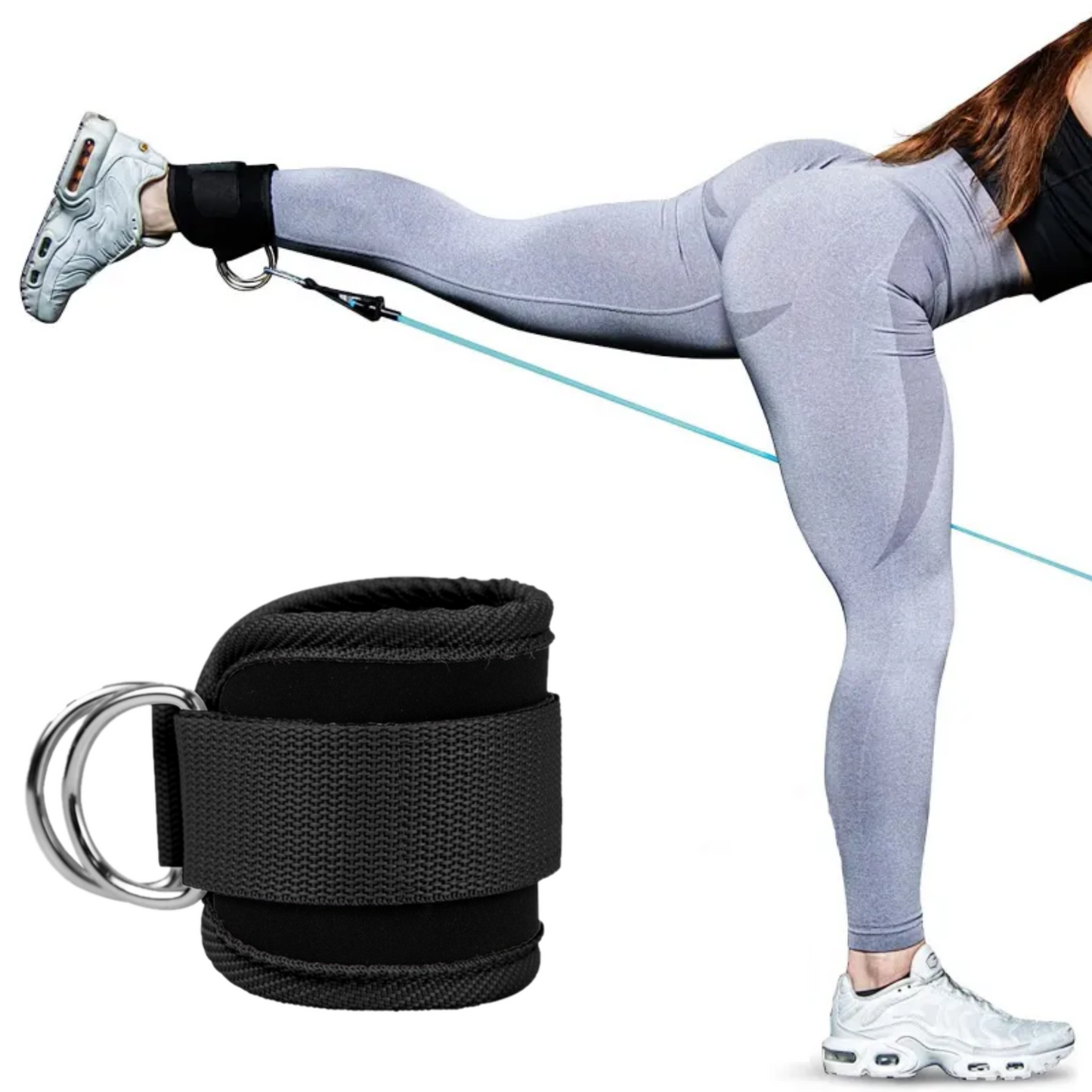 MOLOO-Ankle-Strap-Zwart-Fitness-Enkel-strap-Enkelband-Kickbacks-Ankle-Cuff-Strap