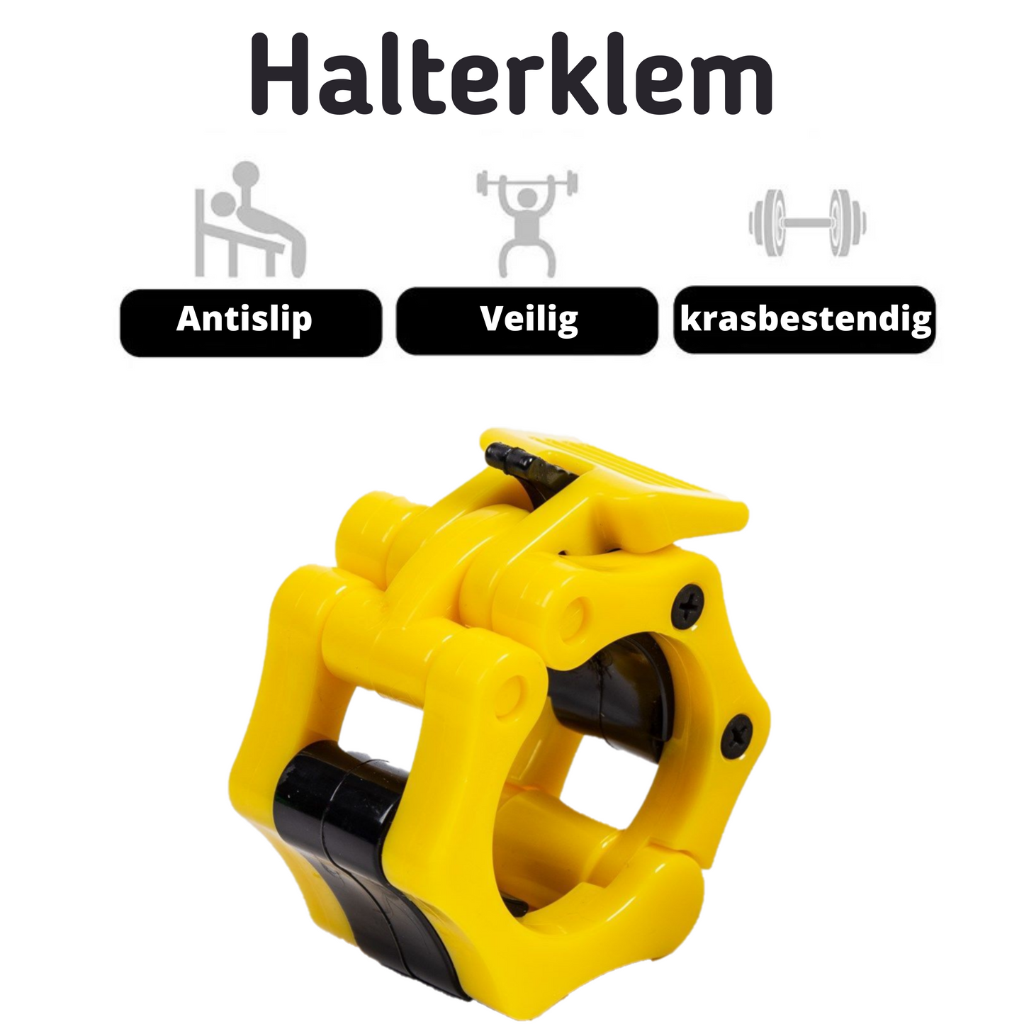 MOLOO-Barbell-Clips-Geel-Haltersluiting-Halterklem-Barbell-Lock-Halter-Clips-50mm
