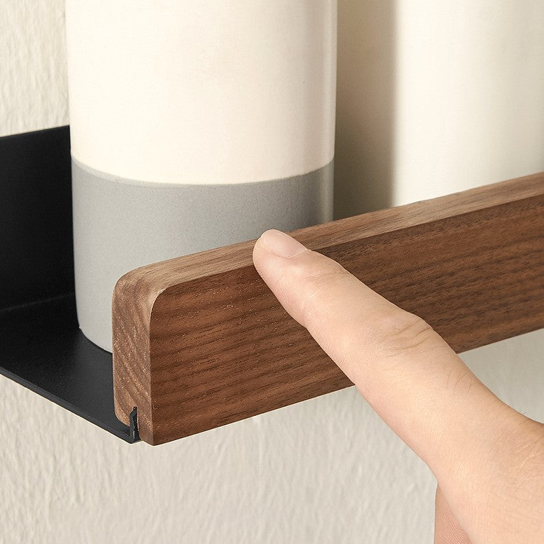 MOLOO-Doucherek-Hout-Zonder-Boren-20cm-Zwart-Doucherekje-Wand