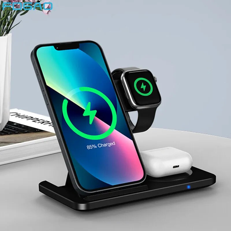 MOLOO-Draadloze-Oplader-3-in-1-Zwart-Snellader-Qi-Oplaadstation-Wireless-Charger