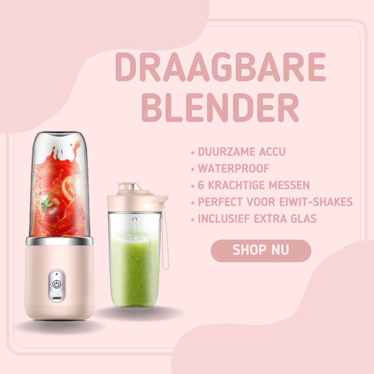 MOLOO-Draagbare-Blender-Roze-Met-Beker-Draadloos-Oplaadbare-Blender