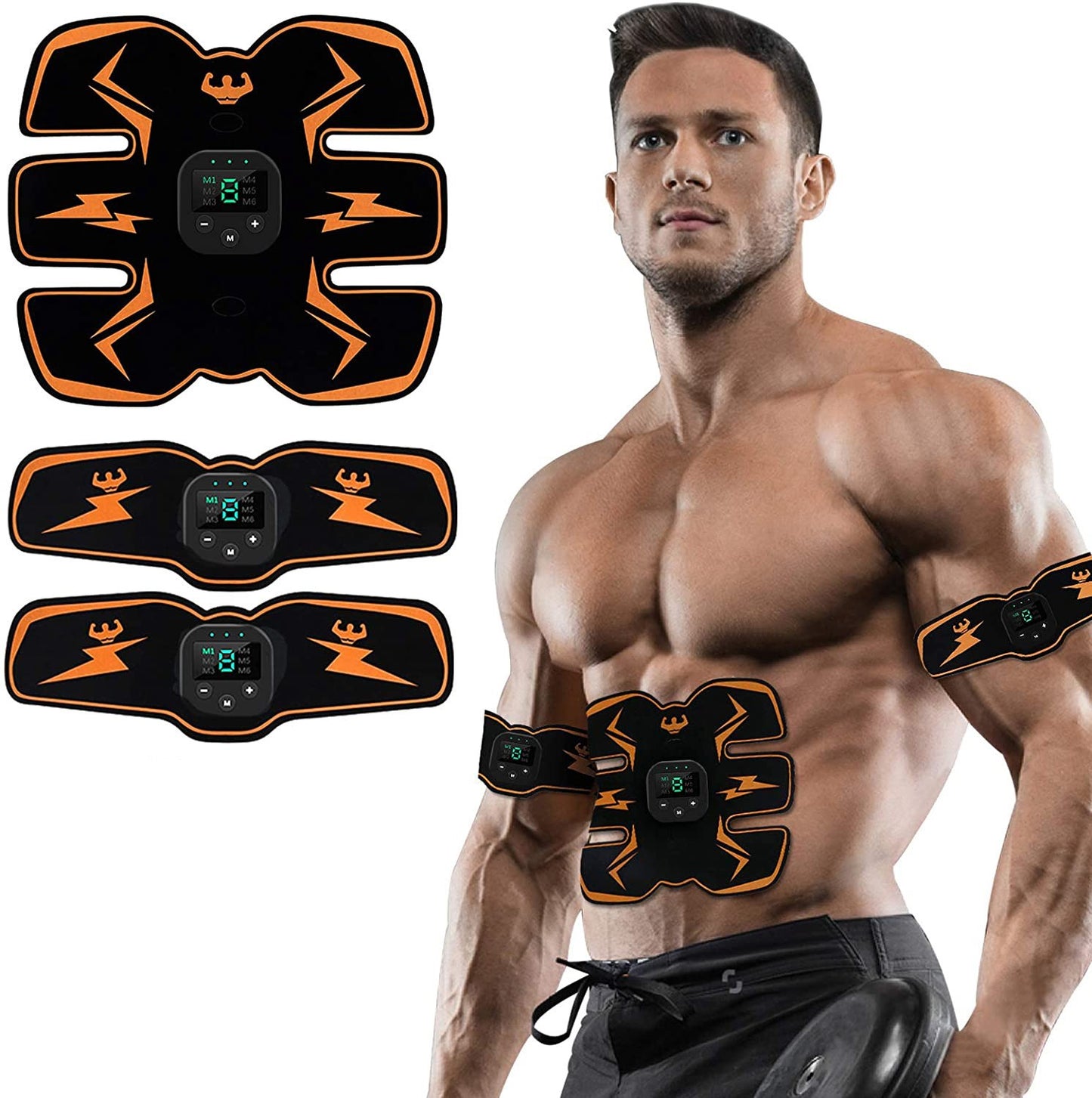MOLOO-Elektrische-Buikspieren-Trainer-Set-Oranje-Sixpack-Buiktrainer