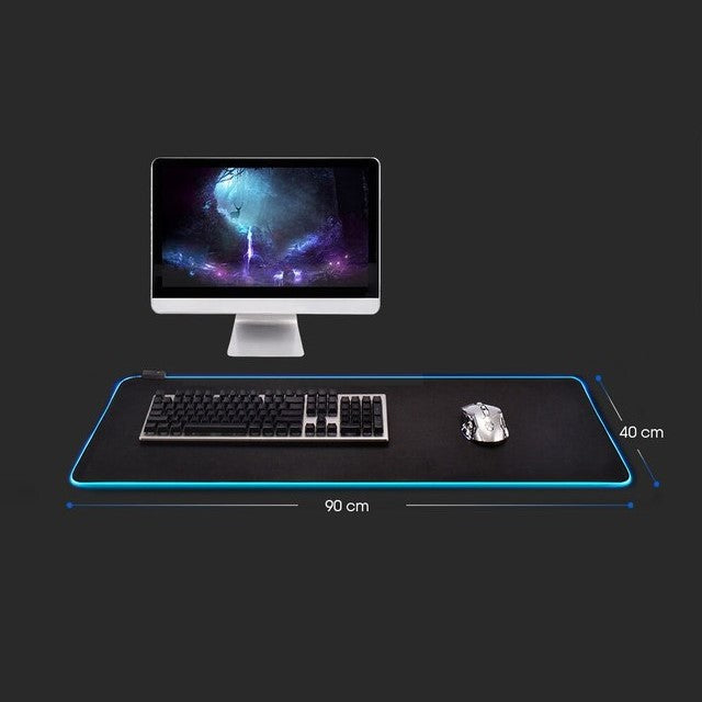 Gaming Muismat RGB LED Bureau Onderlegger 40x90cm Anti-slip