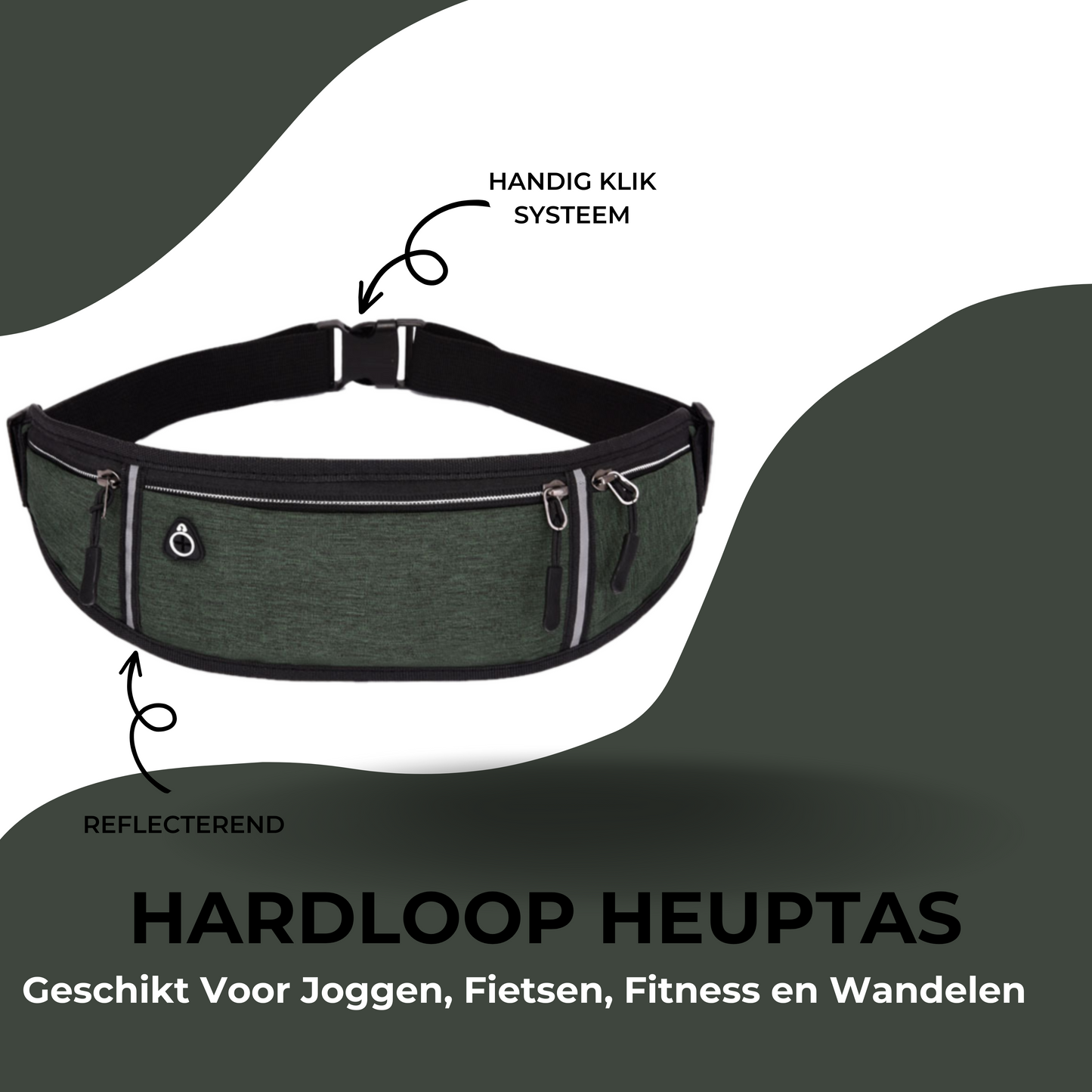 MOLOO-Hardloop-Heupband-Voor-Joggen-Groen-Gym-Telefoonhouder-Sport-Heuptas