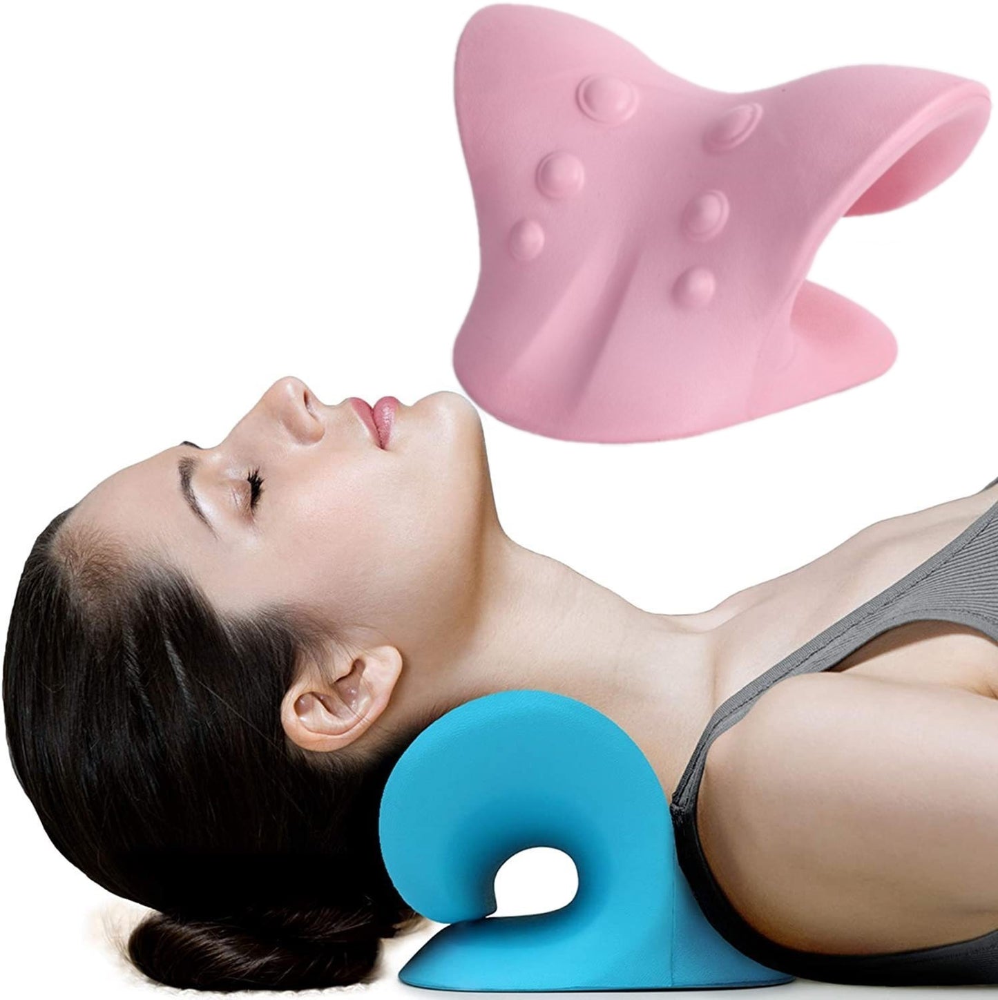 MOLOO-Nekstretcher-Roze-Massagekussen-Nekmassage-Kussen-Nekpijn-en-Rugklacht