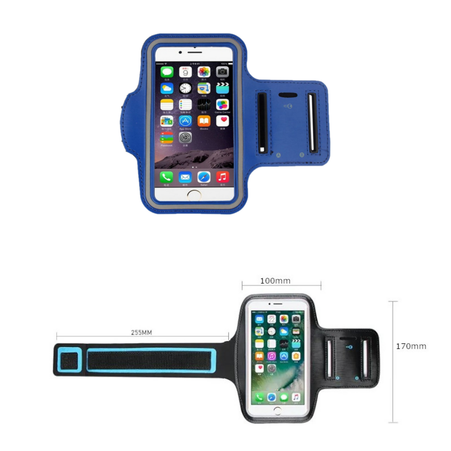 MOLOO-Universele-Smartphone-Armband-Blauw-Hardloopband-Sportarmbanden-Reflecterend