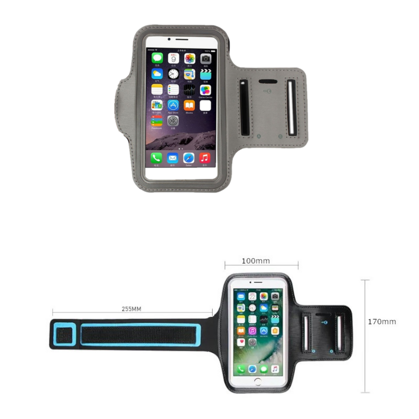 MOLOO-Universele-Smartphone-Armband-Grijs-Hardloopband-Sportarmbanden-Reflecterend