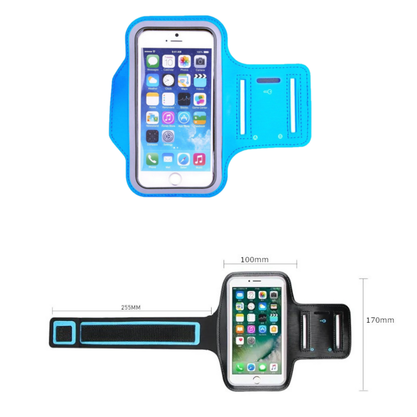 MOLOO-Universele-Smartphone-Armband-Licht-Blauw-Hardloopband-Sportarmbanden