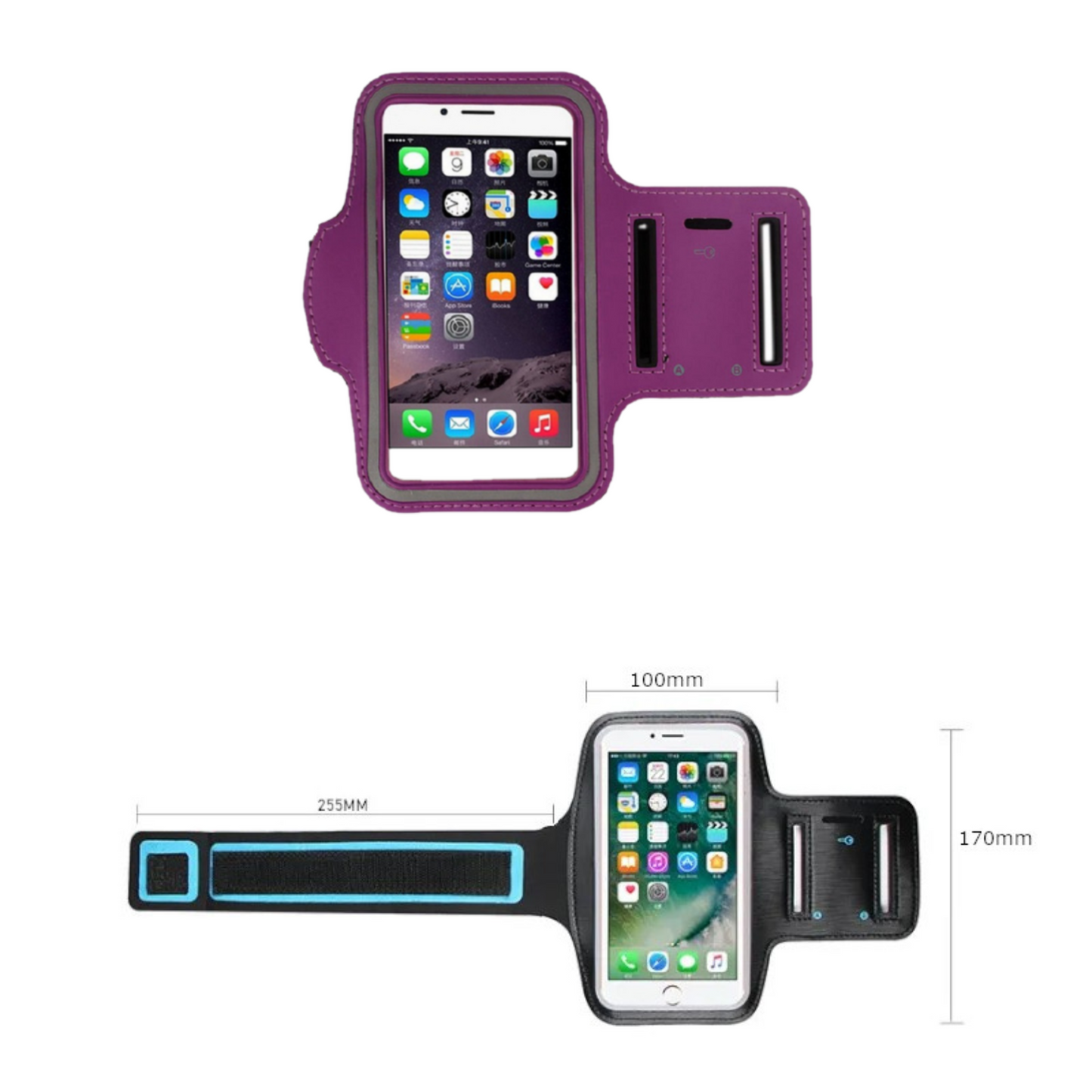 MOLOO-Universele-Smartphone-Armband-Paars-Hardloopband-Sportarmbanden-Reflecterend