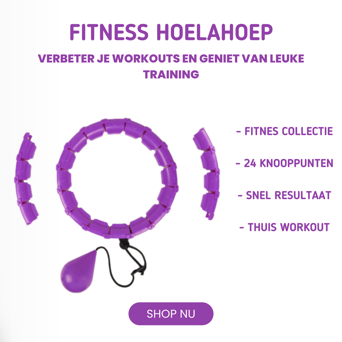 MOLOO-Verstelbare-Fitness-Hoelahoep-Met-Gewicht-Paars-Sport-Hoepel-24-Punten