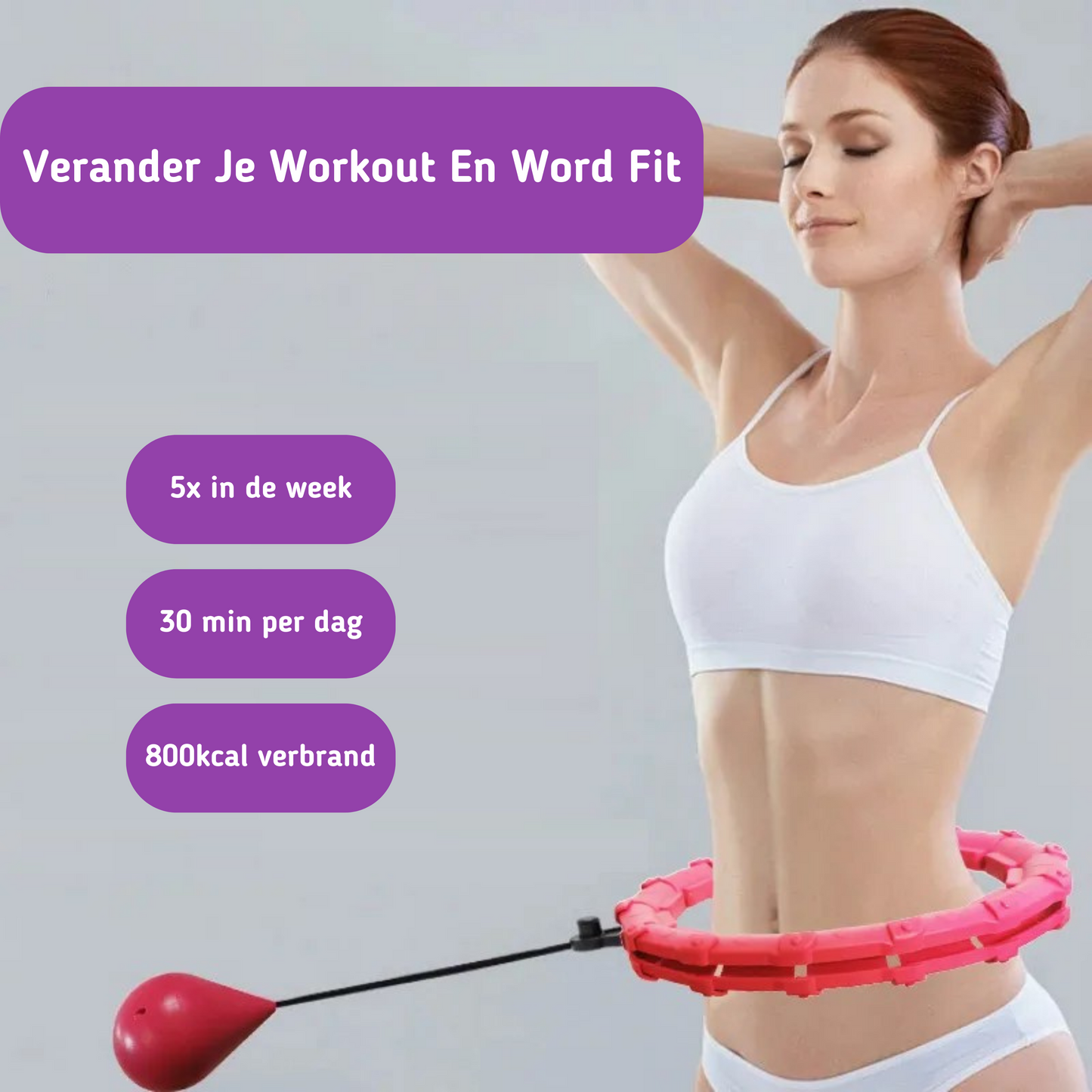 MOLOO-Verstelbare-Fitness-Hoelahoep-Met-Gewicht-Paars-Sport-Hoepel-24-Punten