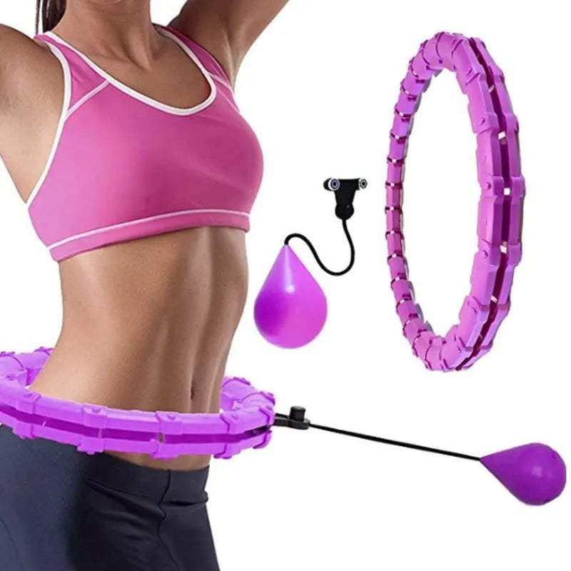 MOLOO-Verstelbare-Fitness-Hoelahoep-Met-Gewicht-Paars-Sport-Hoepel-24-Punten