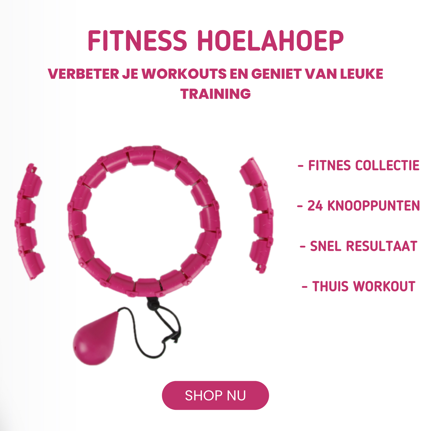 MOLOO-Verstelbare-Fitness-Hoelahoep-Met-Gewicht-Roze-Sport-Hoepel-24-Punten