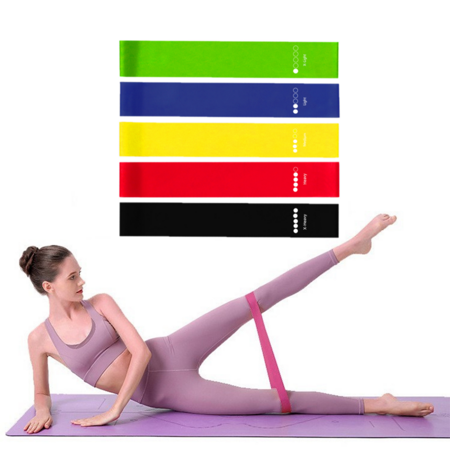 MOLOO-Weerstandsbanden-Mix-Resistance-Band-Set-van-5-Bootybands-Fitness-Elastiek