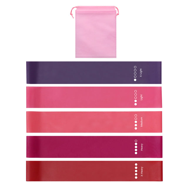 MOLOO-Weerstandsbanden-Rood-Resistance-Band-Set-van-5-Bootybands-Fitness-Elastiek