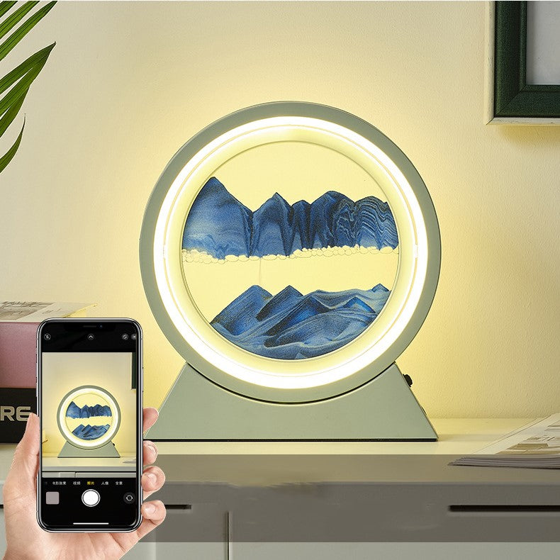 Zandkunst Lamp Decoratie Wit Zandloper Met LED 360 Graden Draaibaar