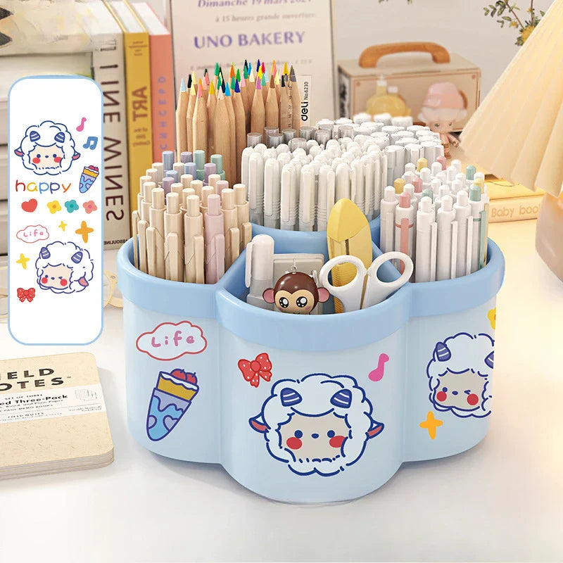 Lichte desk organizer met rubberen onderzijde