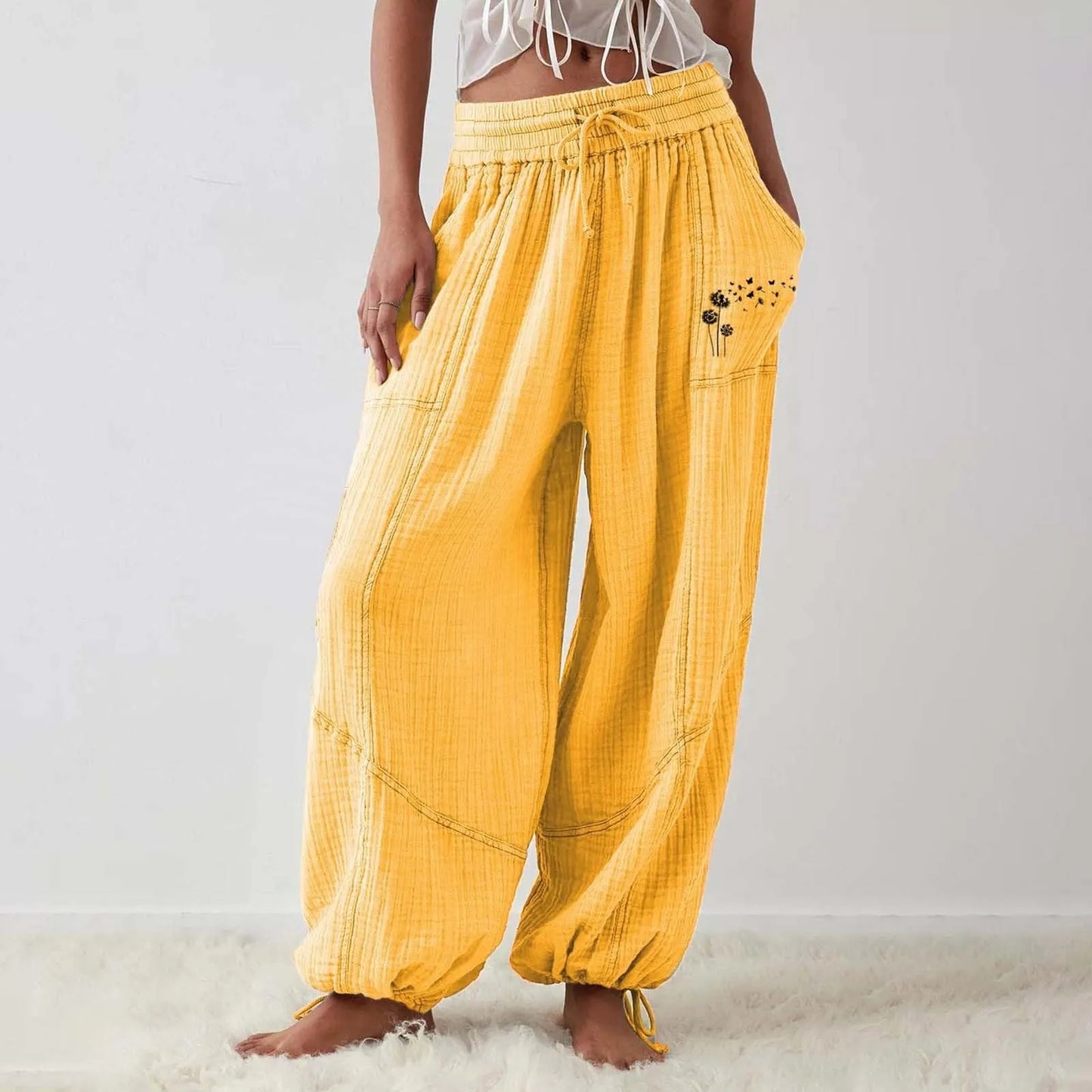 H&M linnen broek met elastische tailleband – Perfecte pasvorm