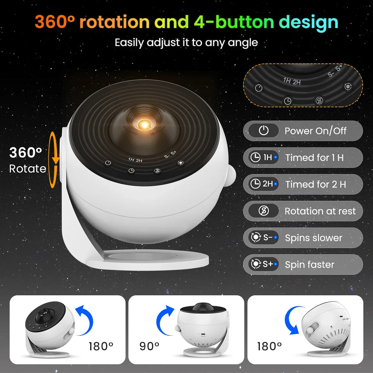 Sterrenhemel projector lamp voor wellnessruimte