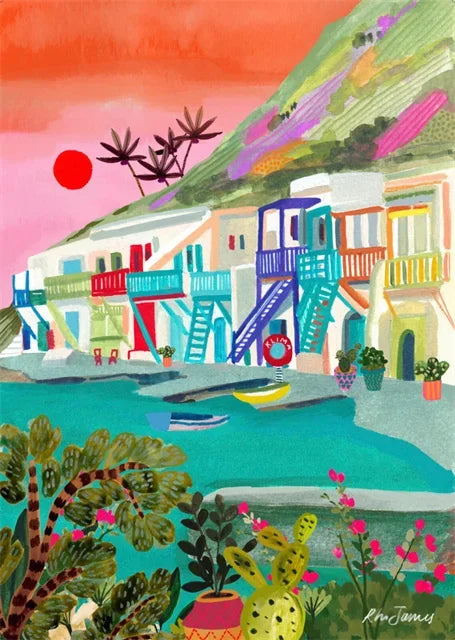 Vintage posters met textiellook