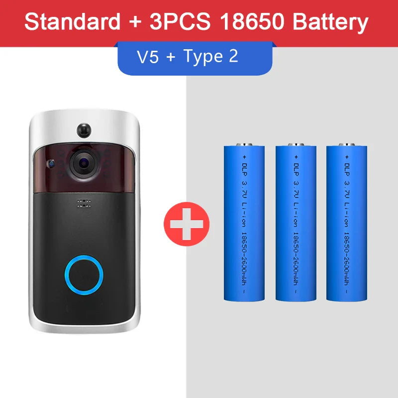 Draadloze video deurbel met oplaadbare batterij