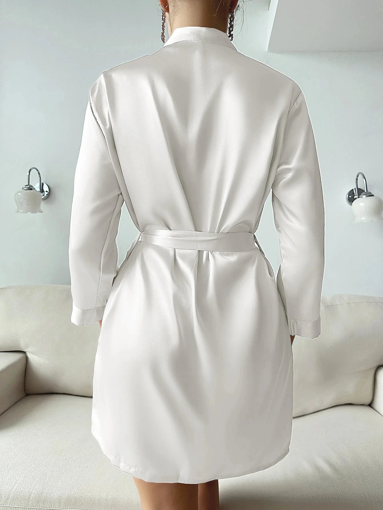 Ochtendjas dames met subtiel patroon – Rustig en elegant