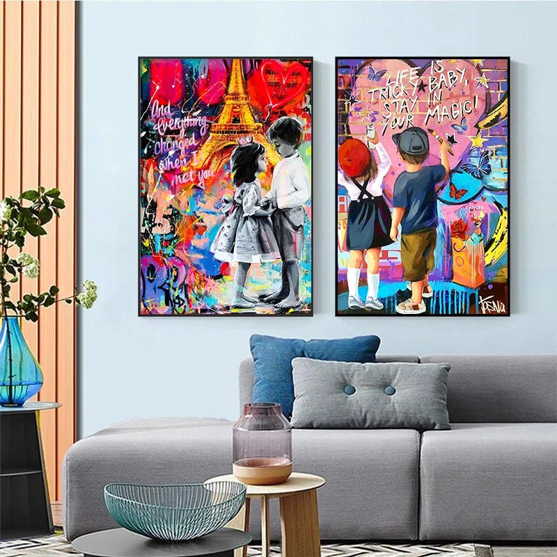 Poster met illustratie van koffie of wijn