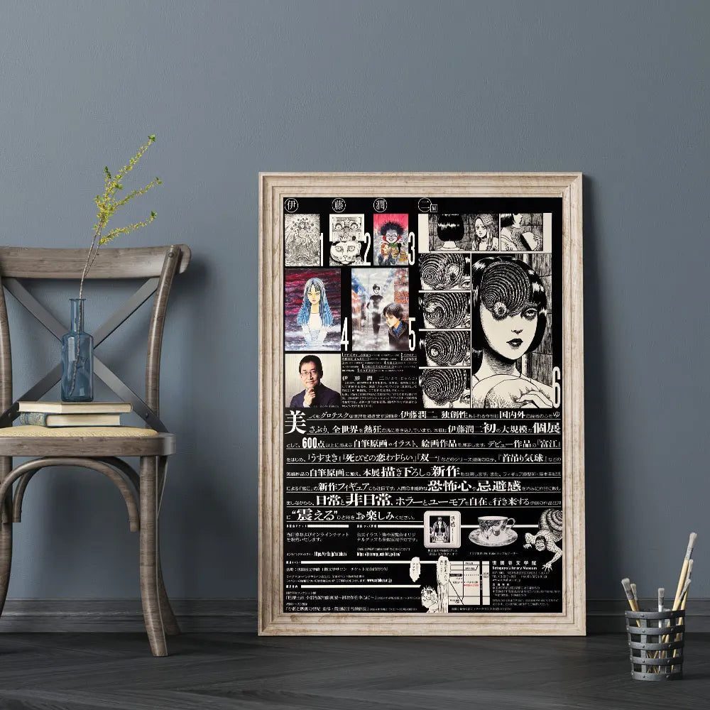 Posters in zwart houtframe ophangen