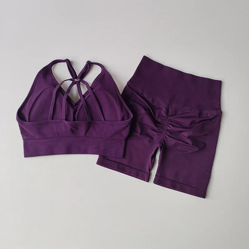 Hippe yoga kleding met open rug top