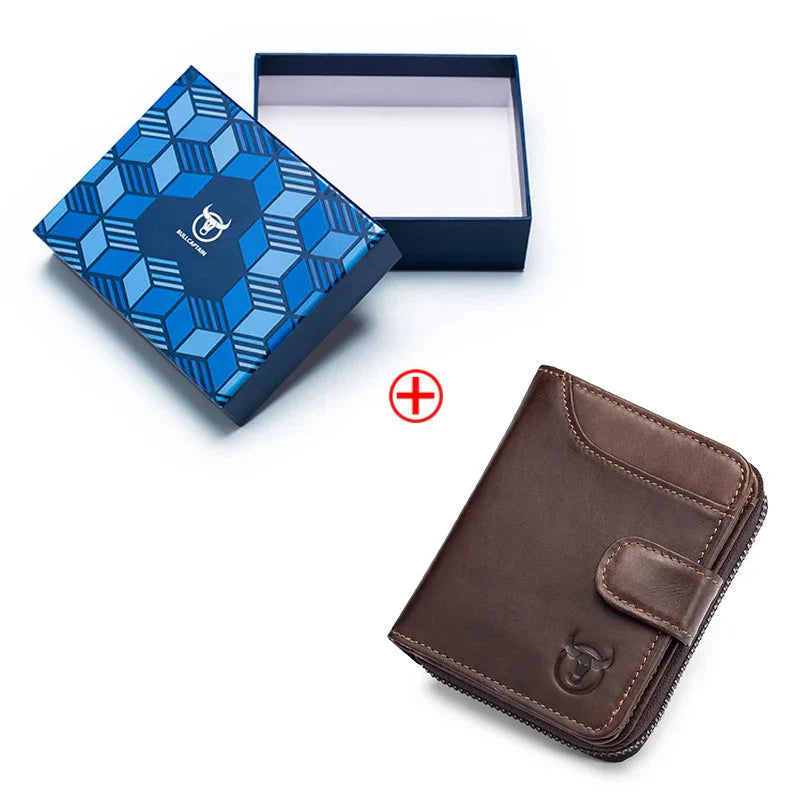 Luxe leren herenportemonnee met stiksels – Tijdloos design