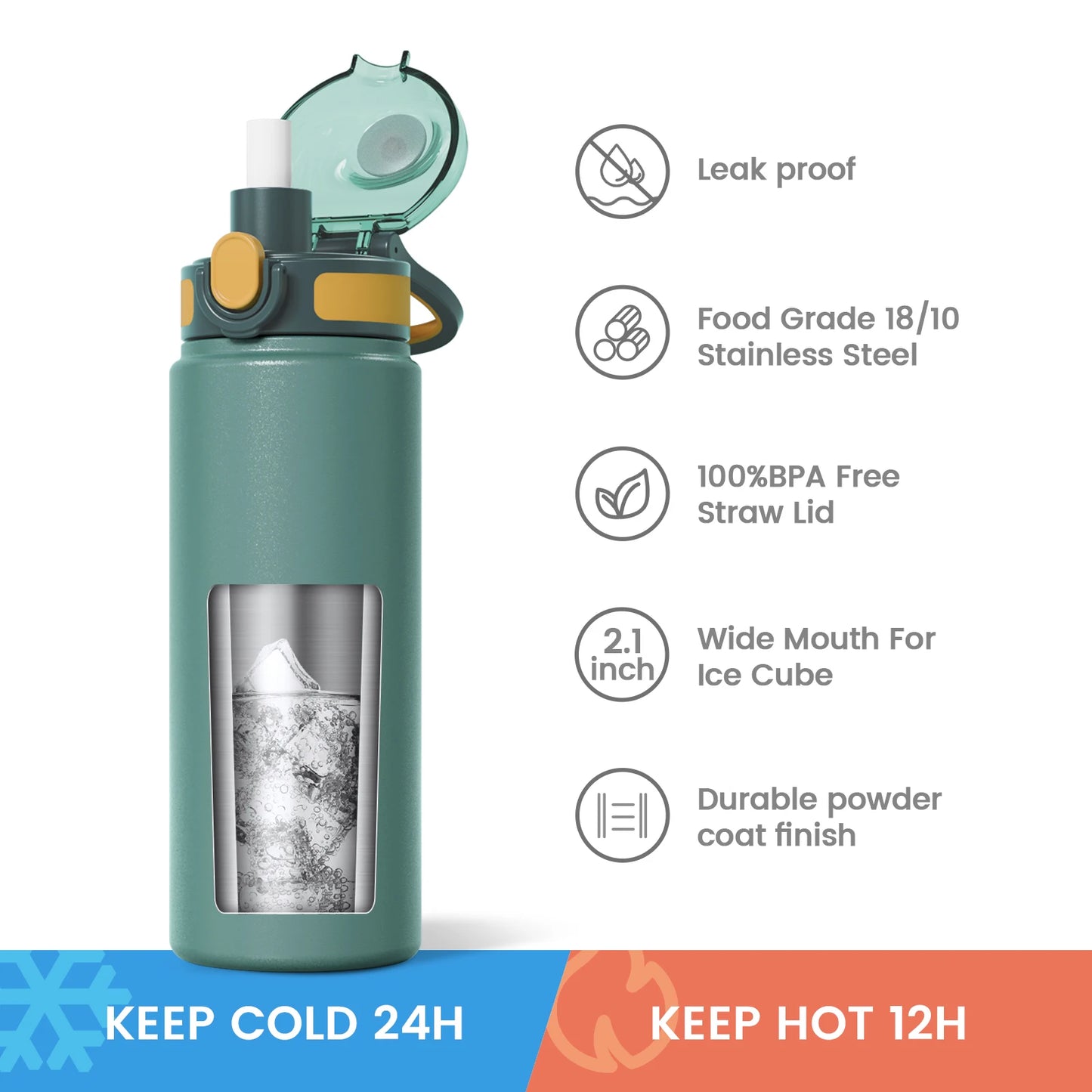Thermosfles met clip β Bevestigbaar aan je tas