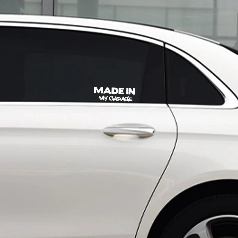 Auto stickers - Unieke 'Made in My Garage' ontwerp voor persoonlijke uitstraling