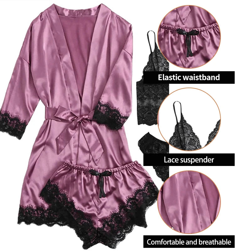 Hunkemöller dames ochtendjas satijnlook – Glanzend en luxe