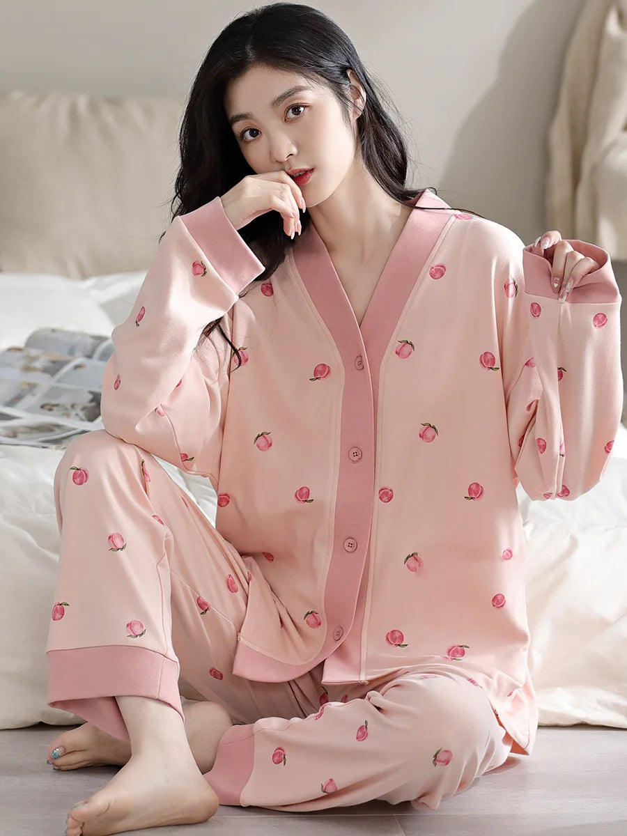 Dames pyjama winter met hoge kraag