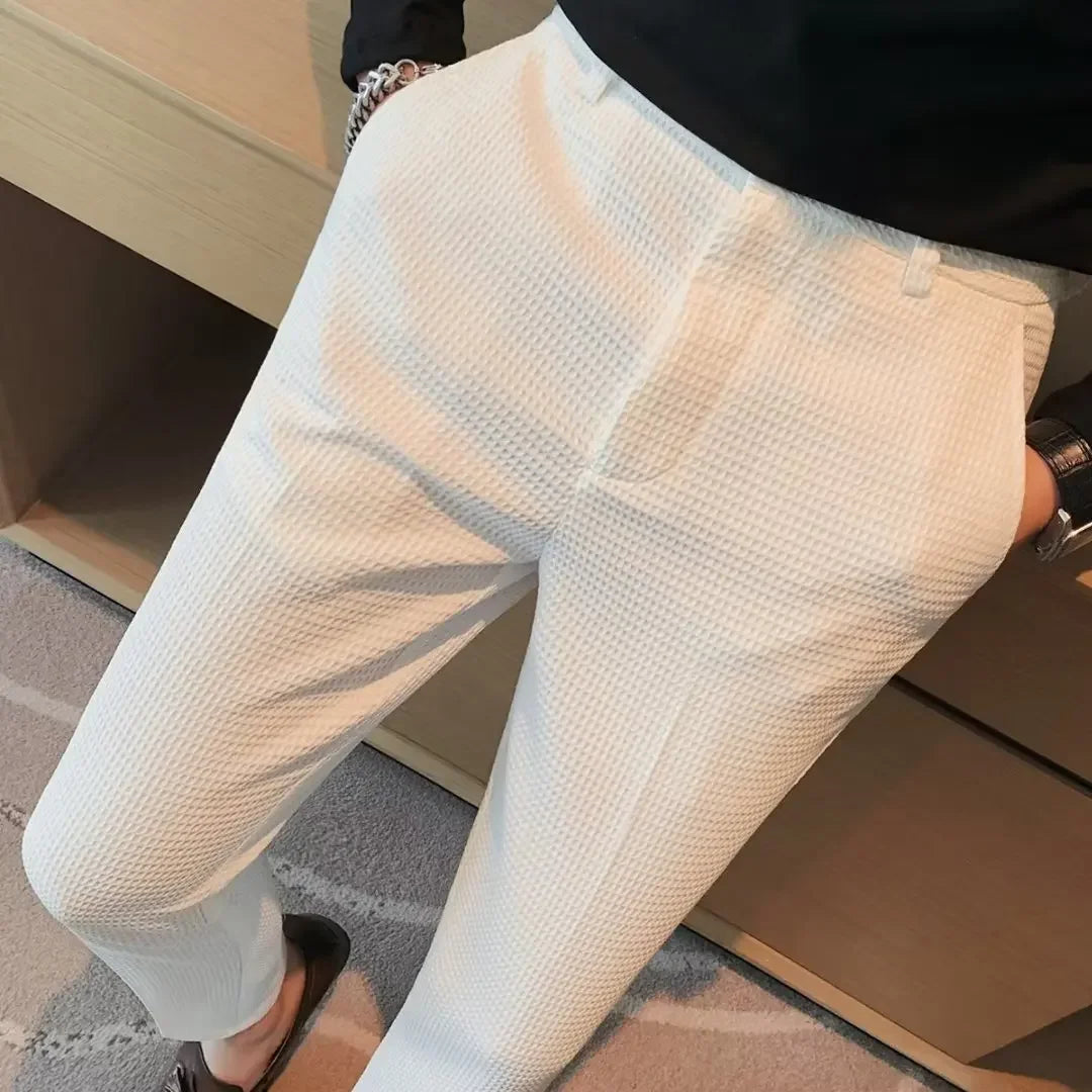 Gestructureerde linnen broek man – Luxe uitstraling