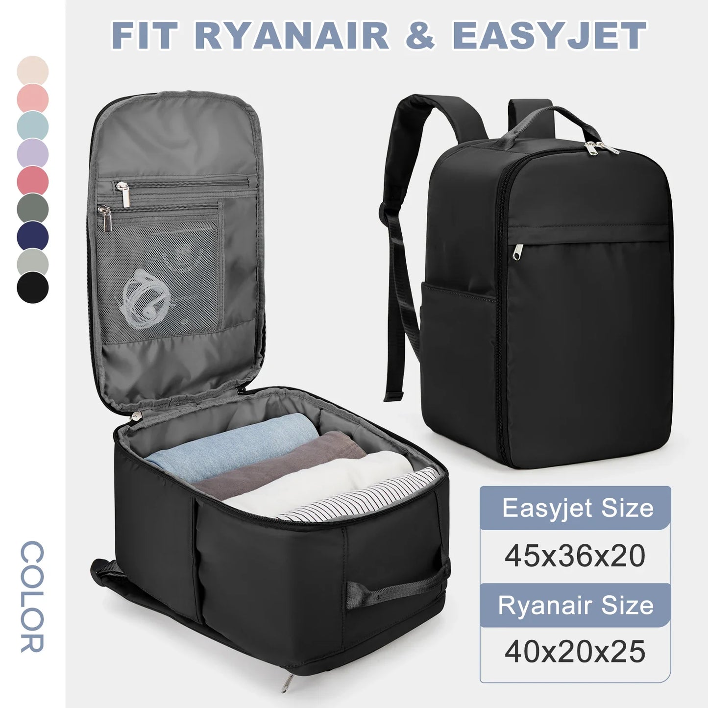 Multifunctionele handbagage rugzak met versteviging