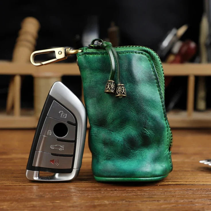 Portemonnee heren leer met contrasterende stiksels β Stoere look