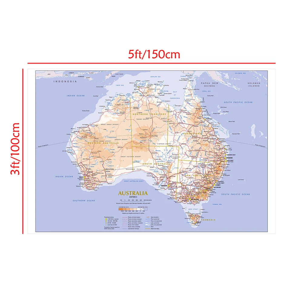 Wanddecoratie wereld kaart in natuurlijke tinten
