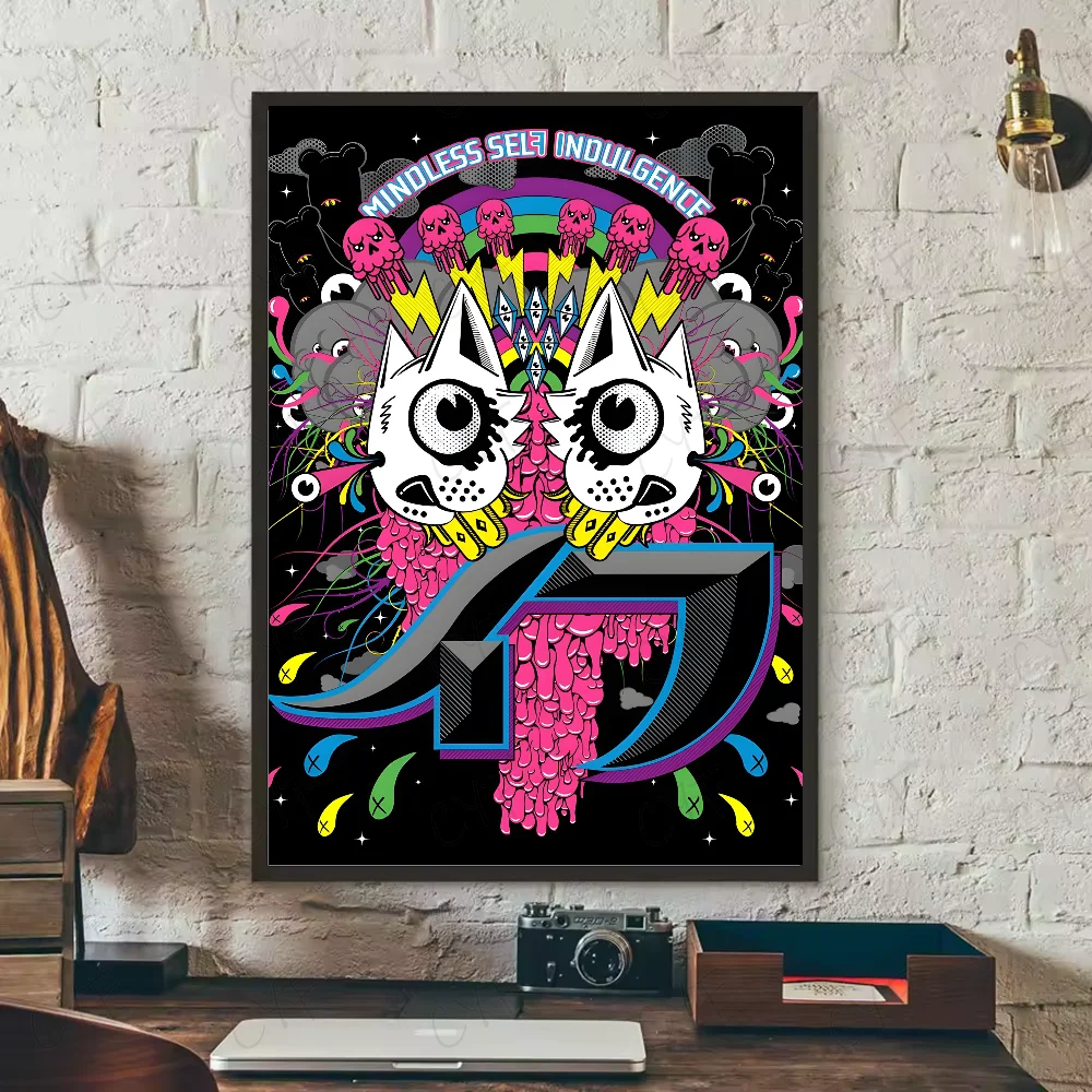 Poster van bloemenveld in de lente